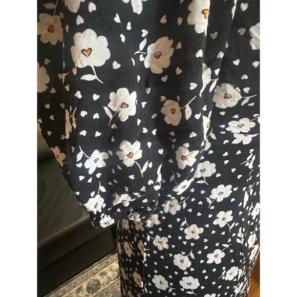 ASOS Design Puff Sleeve Ruched Bust Midi Split Dress - Picture 7 of 12